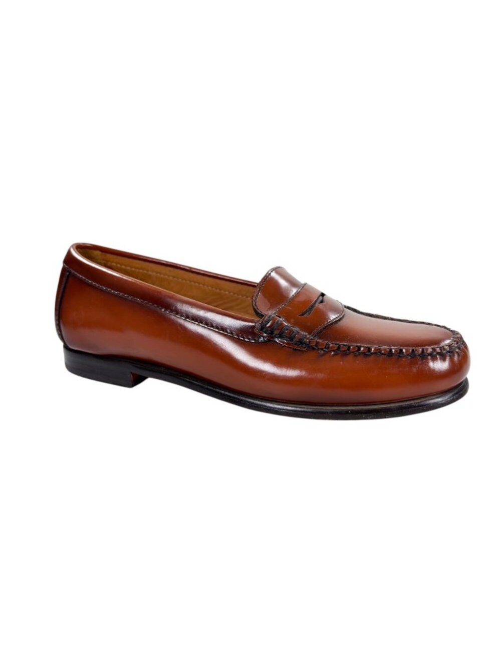 G.H. Bass Co Weejuns Whitney Penny Loafers Womens 9 M Burnished Cognac Leather - Picture 3 of 10